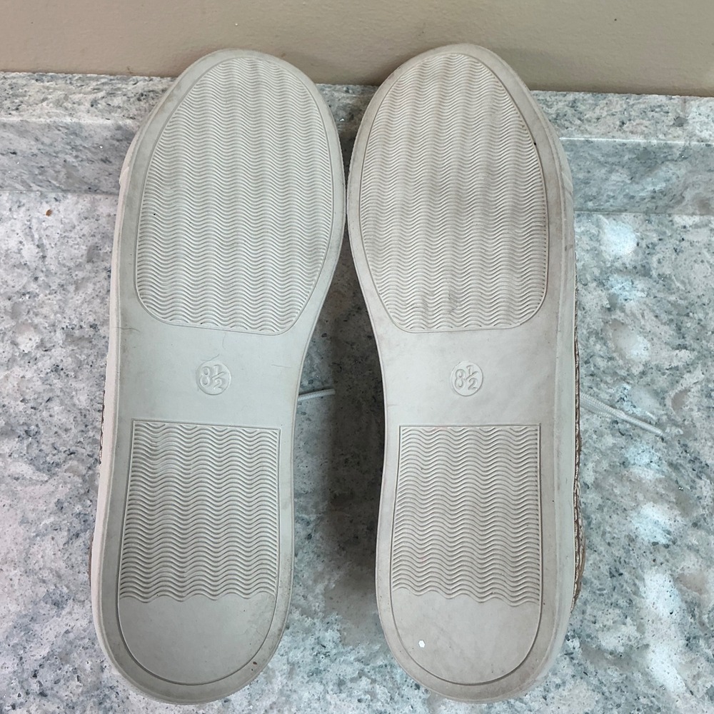 Crown Vintage Sneaker Low Top 8.5 Cream Olive Snakeskin Studded Suede Leather - Picture 7 of 9